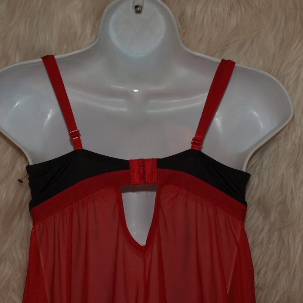 SIZE M LINGERIE Red Sheer BY BODY JEWELS USED FOR PHOTO SHOOT - Picture 6 of 8